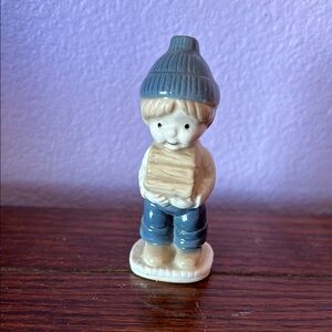 Vintage Ceramic Figurine with Blue Hat